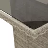 Szürke polyrattan üveglapos kerti asztal 190x80x74 cm