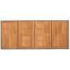 Fekete polyrattan akácfa lapos kerti asztal 190 x 80 x 74 cm