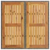 Szürke polyrattan kerti asztal akácfa lappal 80 x 80 x 75 cm