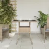 Bézs polyrattan üveglapos kerti asztal 80 x 80 x 75 cm