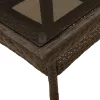 Barna polyrattan üveglapos kerti asztal 80 x 80 x 75 cm