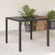Fekete polyrattan üveglapos kerti asztal 90 x 90 x 75 cm