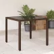 Barna polyrattan üveglapos kerti asztal 90 x 90 x 75 cm