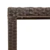 Barna polyrattan üveglapos kerti asztal 90 x 90 x 75 cm