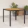 Fekete polyrattan kerti asztal akácfa lappal 90 x 90 x 75 cm