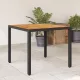 Fekete polyrattan kerti asztal akácfa lappal 90 x 90 x 75 cm