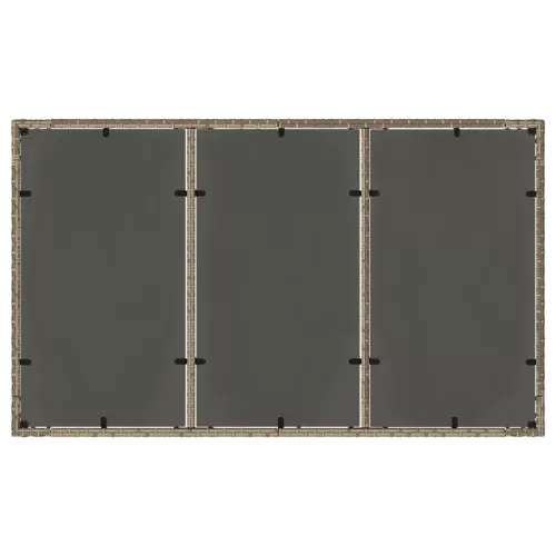 Szürke polyrattan üveglapos kerti asztal 150 x 90 x 75 cm