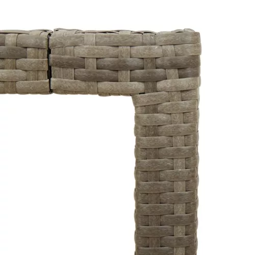 Szürke polyrattan üveglapos kerti asztal 150 x 90 x 75 cm