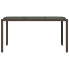 Barna polyrattan üveglapos kerti asztal 150 x 90 x 75 cm