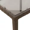 Barna polyrattan üveglapos kerti asztal 150 x 90 x 75 cm