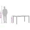 Barna polyrattan üveglapos kerti asztal 150 x 90 x 75 cm