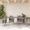 Szürke polyrattan üveglapos kerti asztal 190 x 90 x 75 cm