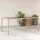 Bézs polyrattan üveglapos kerti asztal 190 x 90 x 75 cm