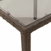 Barna polyrattan üveglapos kerti asztal 190 x 90 x 75 cm