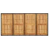Fekete polyrattan kerti asztal akácfa lappal 190 x 90 x 75 cm