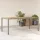 Szürke polyrattan kerti asztal akácfa lappal 190 x 90 x 75 cm