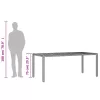 Szürke polyrattan kerti asztal akácfa lappal 190 x 90 x 75 cm