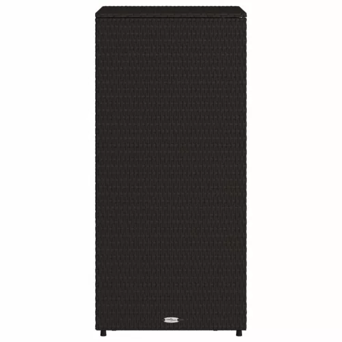 Fekete polyrattan kerti tárolószekrény 50 x 55 x 115 cm