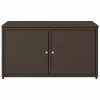 Barna polyrattan kerti tárolószekrény 110 x 55 x 60,5 cm
