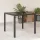 Fekete polyrattan üveglapos kerti asztal 90 x 90 x 75 cm