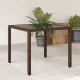 Barna polyrattan üveglapos kerti asztal 90 x 90 x 75 cm