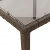 Barna polyrattan üveglapos kerti asztal 90 x 90 x 75 cm