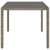 Szürke polyrattan üveglapos kerti asztal 150 x 90 x 75 cm