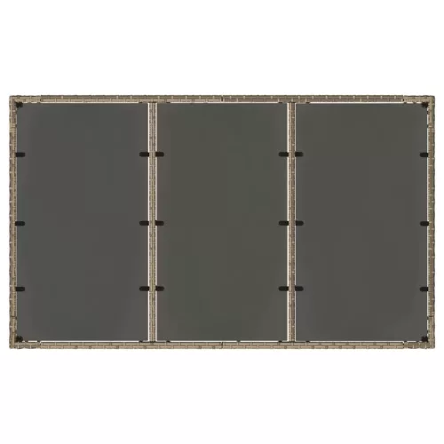 Szürke polyrattan üveglapos kerti asztal 150 x 90 x 75 cm