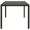 Fekete polyrattan üveglapos kerti asztal 190 x 90 x 75 cm