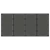 Fekete polyrattan üveglapos kerti asztal 190 x 90 x 75 cm
