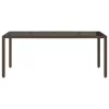 Barna polyrattan üveglapos kerti asztal 190 x 90 x 75 cm