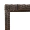 Barna polyrattan üveglapos kerti asztal 190 x 90 x 75 cm