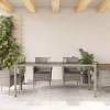 Szürke polyrattan üveglapos kerti asztal 190 x 90 x 75 cm
