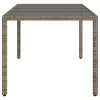 Szürke polyrattan üveglapos kerti asztal 190 x 90 x 75 cm