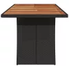 Fekete polyrattan kerti asztal akácfa lappal 240 x 90 x 75 cm