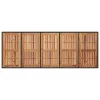 Fekete polyrattan kerti asztal akácfa lappal 240 x 90 x 75 cm