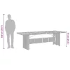 Fekete polyrattan kerti asztal akácfa lappal 240 x 90 x 75 cm