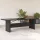 Fekete polyrattan üveglapos kerti asztal 240 x 90 x 75 cm
