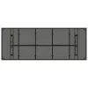Fekete polyrattan üveglapos kerti asztal 240 x 90 x 75 cm