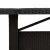 Fekete polyrattan üveglapos kerti asztal 240 x 90 x 75 cm