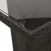 Fekete polyrattan üveglapos kerti asztal 240 x 90 x 75 cm