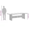 Fekete polyrattan üveglapos kerti asztal 240 x 90 x 75 cm