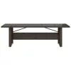 Barna polyrattan üveglapos kerti asztal 240 x 90 x 75 cm