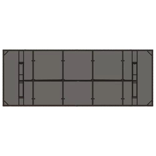 Barna polyrattan üveglapos kerti asztal 240 x 90 x 75 cm