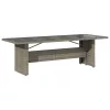 Szürke polyrattan üveglapos kerti asztal 240 x 90 x 75 cm