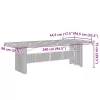 Szürke polyrattan üveglapos kerti asztal 240 x 90 x 75 cm