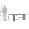 Szürke polyrattan kerti asztal akácfa lappal 190 x 80 x 75 cm