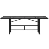 Fekete polyrattan üveglapos kerti asztal 190 x 80 x 75 cm