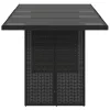 Fekete polyrattan üveglapos kerti asztal 190 x 80 x 75 cm