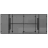 Fekete polyrattan üveglapos kerti asztal 190 x 80 x 75 cm
